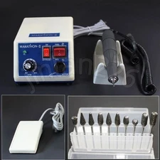 Lab Marathon Micromotor Polisher Machine 35K RPM Handpiece with 10 Drills Burs