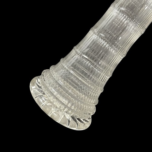 Antique 1910s Imperial Glass Clear Ripple & Ribbon Pattern Swung Vase 10.5" - Picture 6 of 9