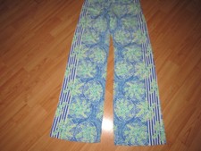 LILLY PULITZER Women's Bal Harbour Palazzo Pants Bennet Blue Tropic 26863 Small