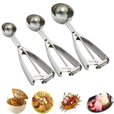 Cookie Scoop Set 3 PCS #60 #40 #20 18/8 Stainless Steel for Baking