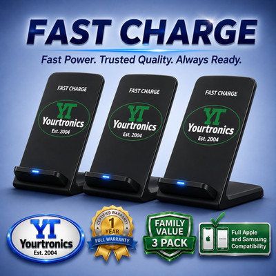3 Pack Wireless Fast Charger Stand Dock Cradle for Apple iPhone Samsung Galaxy