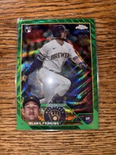 2023 Topps Chrome Update Blake Perkins Green Wave Refractor 36/99 Brewers USC206
