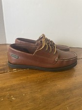 Vintage 80s EASTLAND Falmouth Brown Leather Camp Moc Deck Boat Shoe 7 Preppy