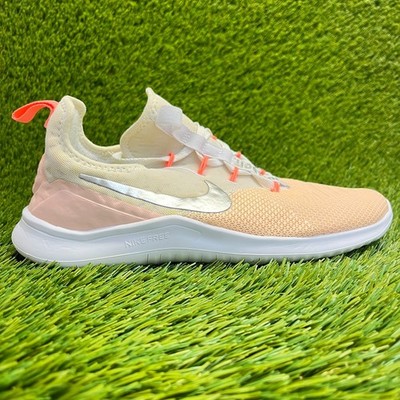 Nike Free TR 8 Womens Size 7.5 Pink White Silver Athletic Running Shoes Sneakers