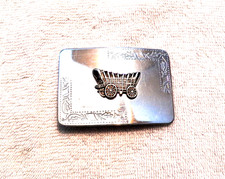 CLASSIC BELT BUCKLE SOUTHWESTERN COVERED WAGON TRAIN WHEELS SILVER TONE BB15