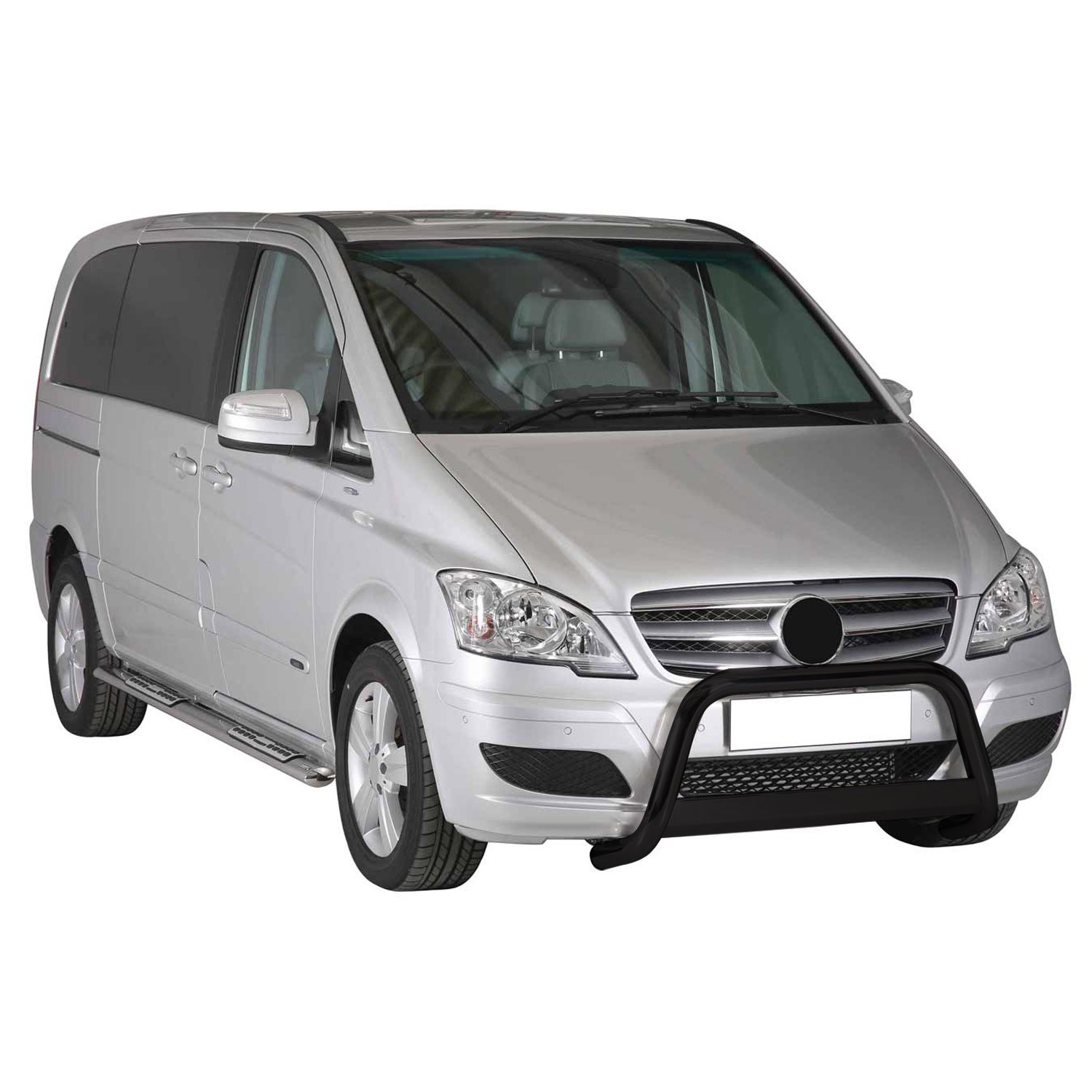 Pare-buffle Mercedes Vito Viano 2010-2014 accessoire carrosserie avant barre acier noir 63 mm