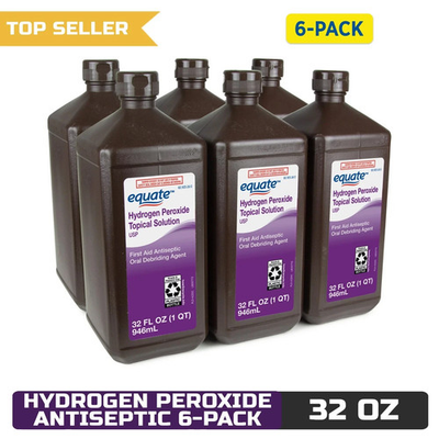 #ad Equate 3% Hydrogen Peroxide Antiseptic Liquid 6 Pack 32 fl oz Each $15.95