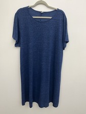 Old Navy Women’s Shift Dress Blue Plus 2XL Pullover Short Sleeve Round Neck