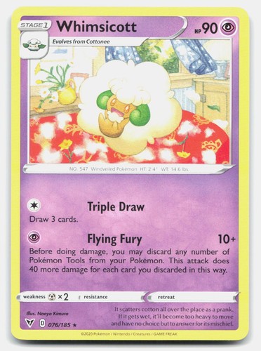 Whimsicott 076/185 Rare Vivid Voltage Pokemon Near Mint