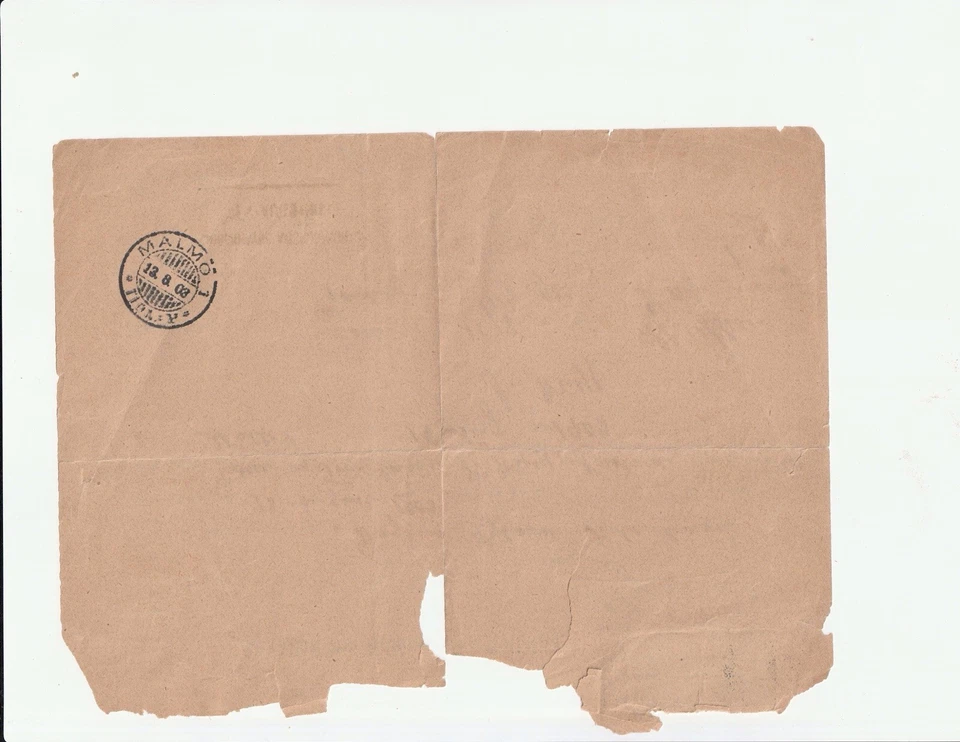 1903 SUECIA TRANSFERENCIA DE PERIÓDICO CON SELLOS/CUBIERTA *VER TRADUCCIÓN* Foto 3 de 4