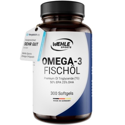 Omega 3 Kapseln 1000mg hochdosiert - Fischöl mit 1000mg EPA & 500mg DHA- 300 Stk