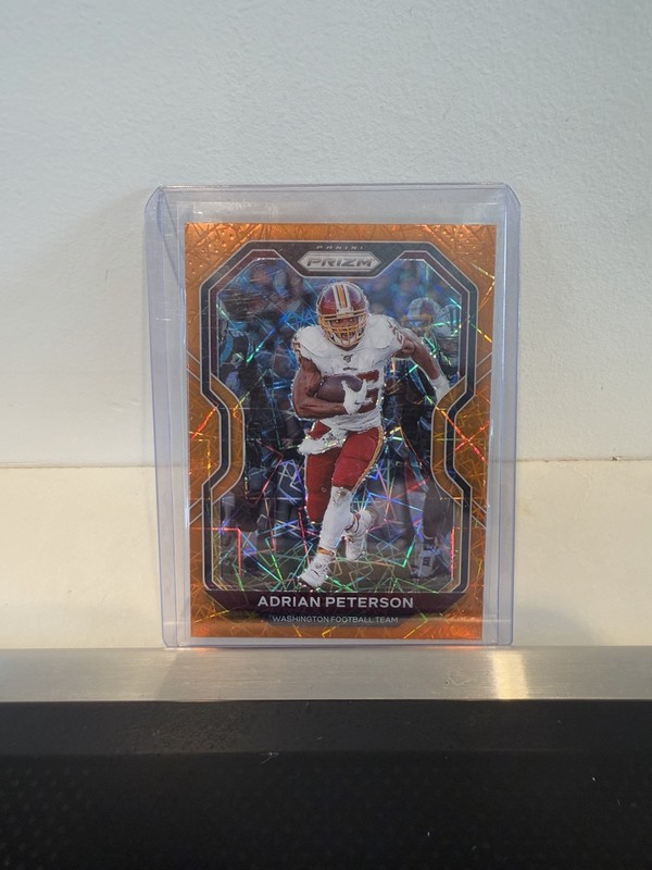 2020 Panini Prizm #179 ADRIAN PETERSON Orange Lazer Prizm Oklahoma Redskins