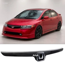 For 06-08 Honda Civic Sedan Front Grille Cover Black Trim Molding Chrome Deleted