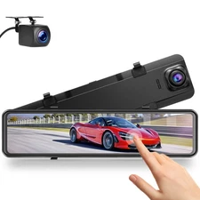 Campark 12" GPS Mirror Dash Cam 2.5K HD Rear View Mirror Dash Camera Front Rear