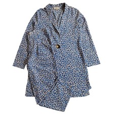 Never Fully Dressed Dress Jacket Trousers Set Size M L Blue Leopard Print Co-Ord