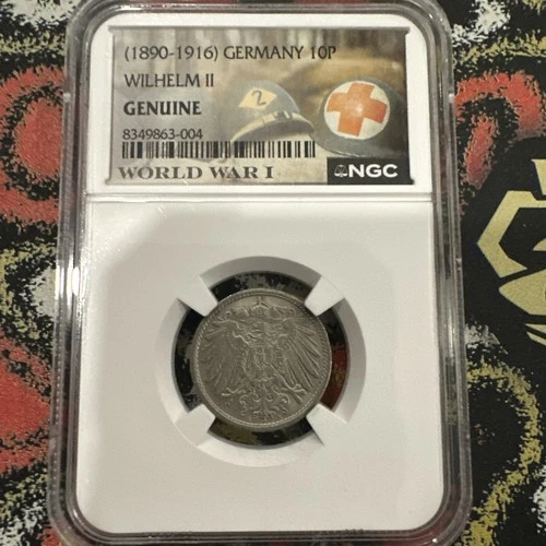 1911  Germany 10P WW1 Special Label NGC Slabbed Genuine Wilhelm II