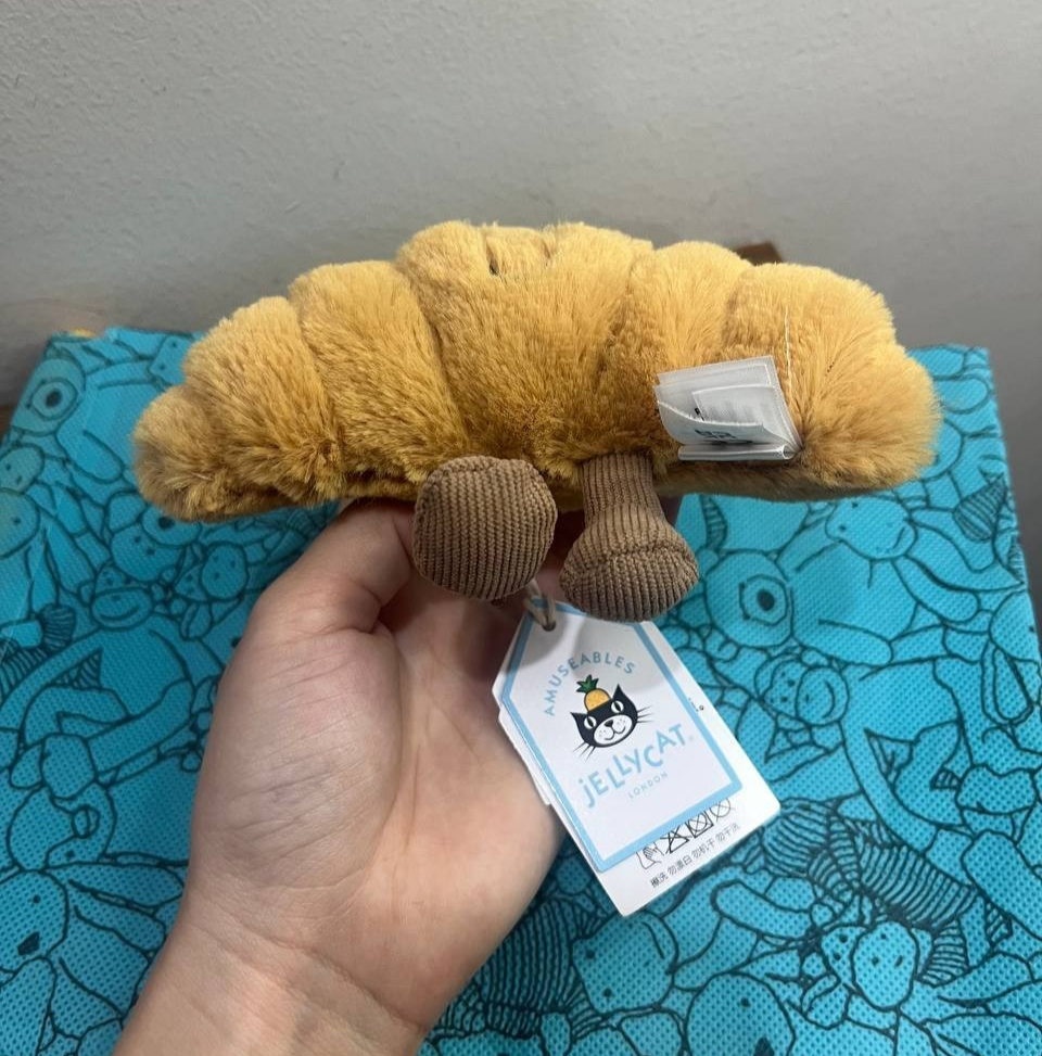 Jellycat Amuseables Croissant Plush Bag Charm Keychain Soft Toy