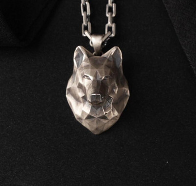 Unique Wolf Head Cut Pendant 925 Sterling Silver For Unisex Pendant Necklace
