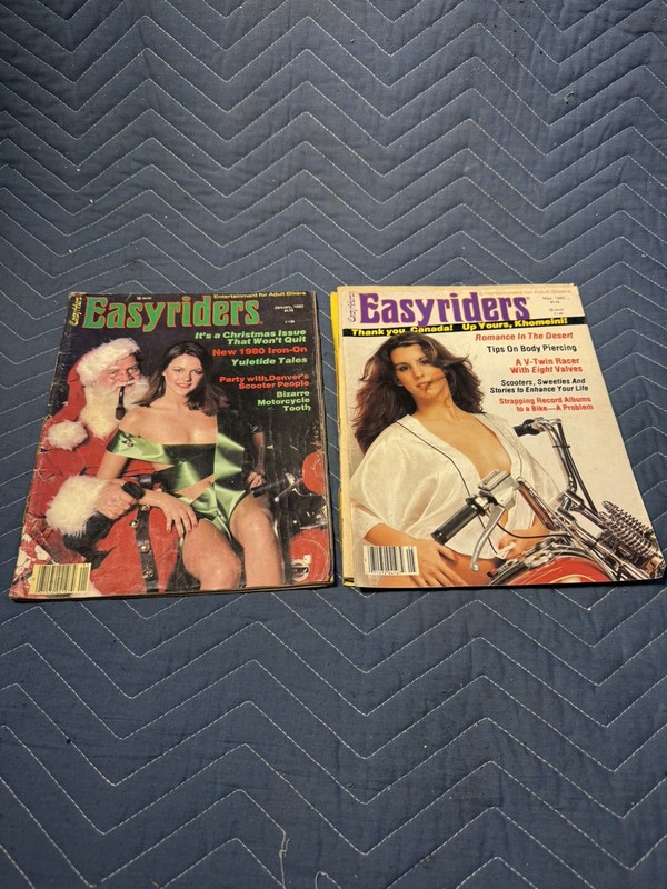 Lot of 2 Vintage Easyriders Magazines 1980 1 of 2 with David Mann Centerfold