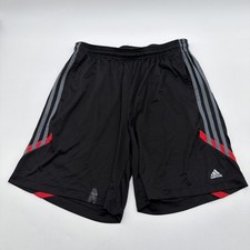 Adidas Athletic Shorts Men L Black Pockets Logo . 42229