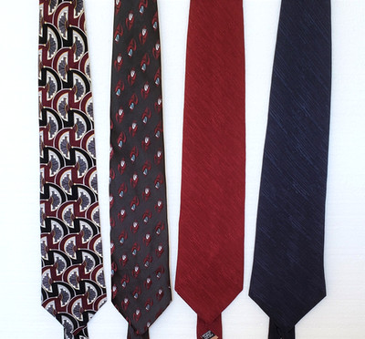 Men's Vintage Silk Tie 4pc Lot Luxury Designer Quality Suit Necktie Beene Facets