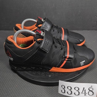 Reebok CrossFit Lifter Shoes Mens Size 8.5 Black Orange Weightlifting Training