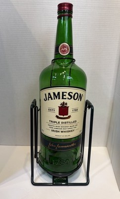 Empty Jameson Irish Whiskey Bottle 4.5l w/ Carriage Holder Beautiful Bar Decor