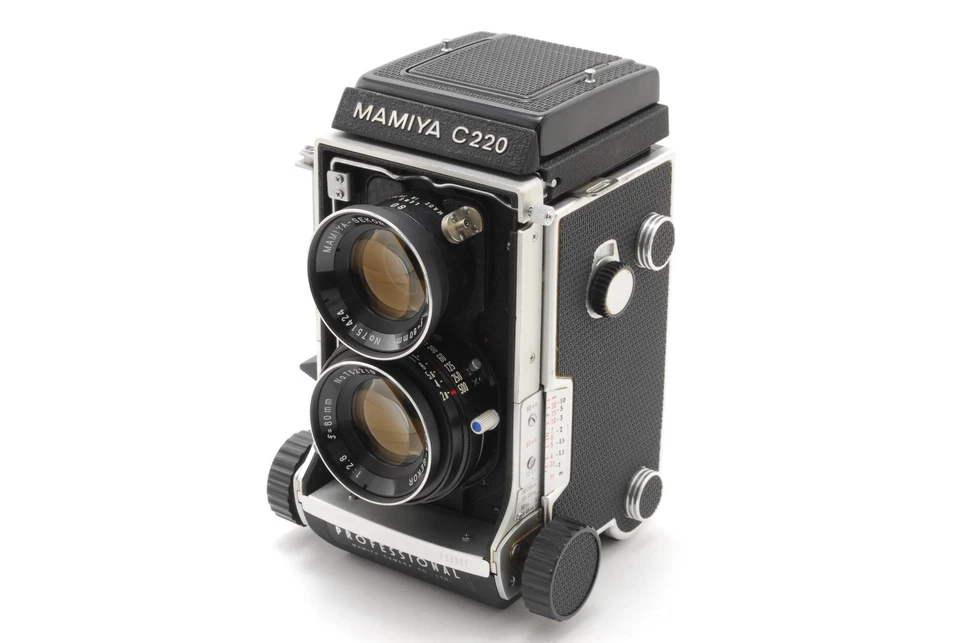 [COMO NUEVA] Cámara fotográfica Mamiya C220 Pro TLR Sekor 80 mm f/2,8 lente de punto azul de JAPÓN Foto 4 de 4