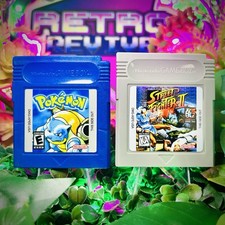 Pokemon Blue & Street Fighter II For Nintendo Gameboy AUTHENTIC - Please READ!!!