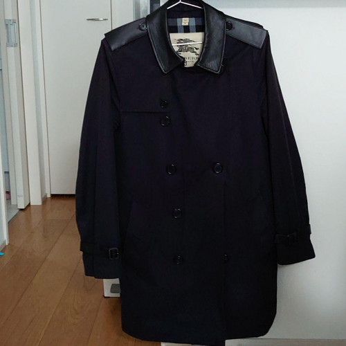 BURBERRY PRORSUM トレンチコート 48 Burberry London Prorsum Leather Trench Coat Size: 48 Navy EX