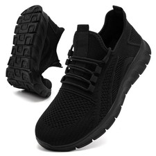 Running Shoes for Men Tennis Walking Gym Slip On Sneakers Black Size 12