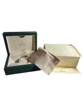 ROLEX Green Case Empty Box Inner & White Outer box & Rolex dust cloth 