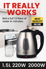 Image of Stainless Steel Electric Kettle 1.5L 220V 2000WFast Boil Jug water Whistling UK