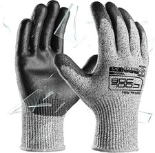 12/120 Pairs Cut Resistant Work Gloves PU Coa...