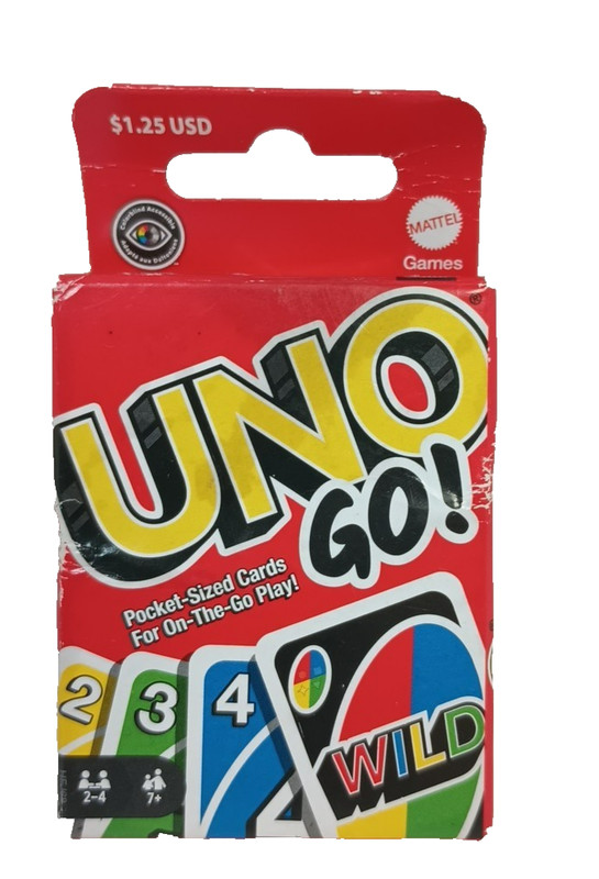 UNO Go Mini Card Game! Mini Version Pocket Sized Travel Edition Mattel Edge wear