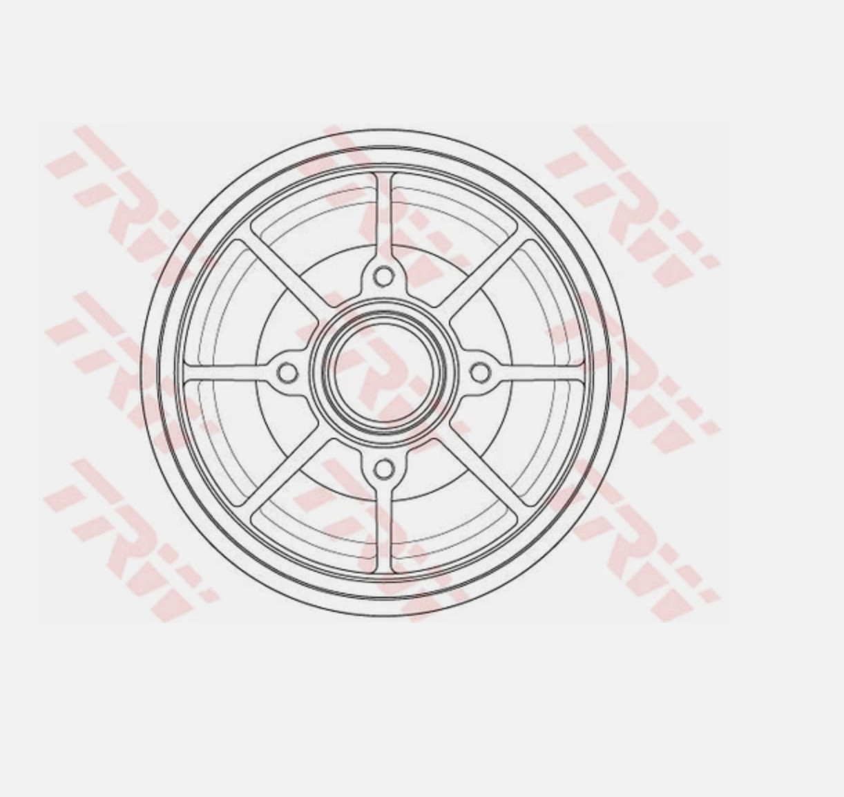 Tambour de frein TRW DB4546MR pour CITROËN et PEUGEOT en fonte noire