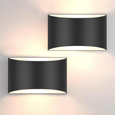 FOLKSMATE Modern LED Wall Sconces, 3000K Warm White Hardwired Wall Lights Set...
