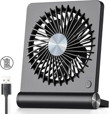 USB Fan, Strong Wind Ultra Quiet Small Desk Fan 220  Tilt Folding 3 Speeds Ad...
