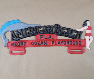 American Beach FLA Negro Ocean Playground License Plate Topper Emblem Badge