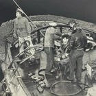 WW2 Navy Salvage Diver Photograph Vintage Naval Diving Aboard Military Boat 8x10