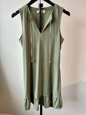 Michael Kors sleeveless mini dress Army Ivy Green Women’s (S) A-line Gold Ties