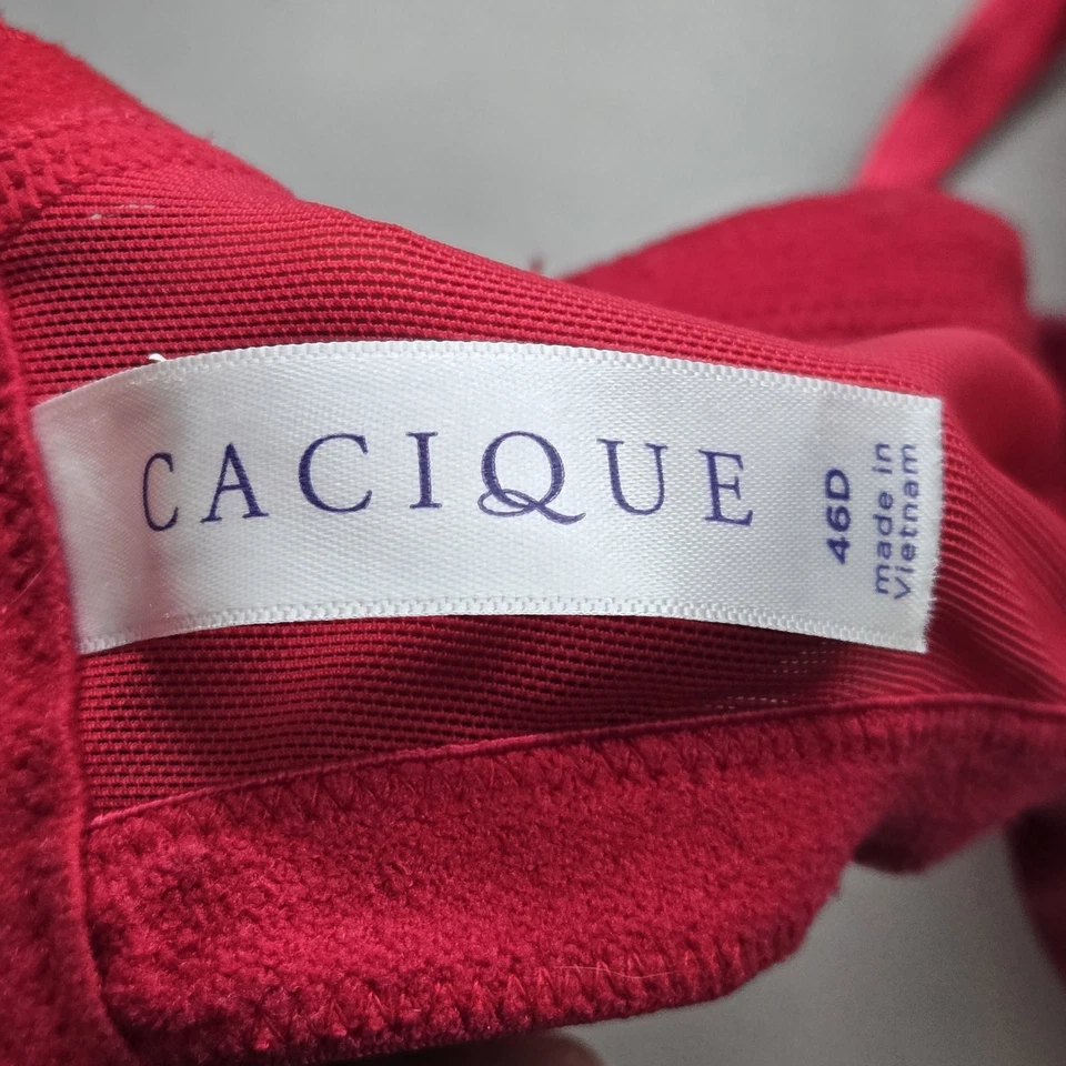 Cacique Women Bra 46D Red Lightly Lined French Balconette Underwired Lace - Image 4 of 4
