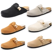 Women Close Toe Mule Flat Shoes Comfortable Slip On Backless Loafer Shoes