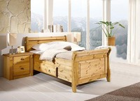 Bett Mit Schublade Eva 90X200Cm Holzbett Kiefer Massiv Gelaugt GeöLt Landhaus