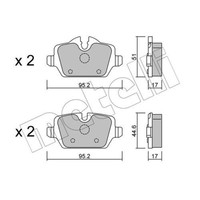 Metelli BremsbeläGe Bremsbelegsatz Hinten FüR BMW 1Er 3Er Mini Mini Countryman