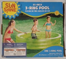Sun Shine Large 65" 3 Ring Kids Inflatable Pool New In Box