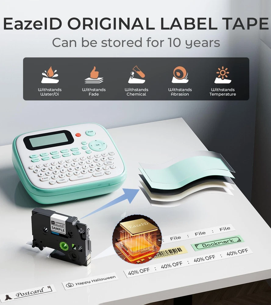 Label Maker Machine D210S with Keyboard and Tapes Handheld Label Maker