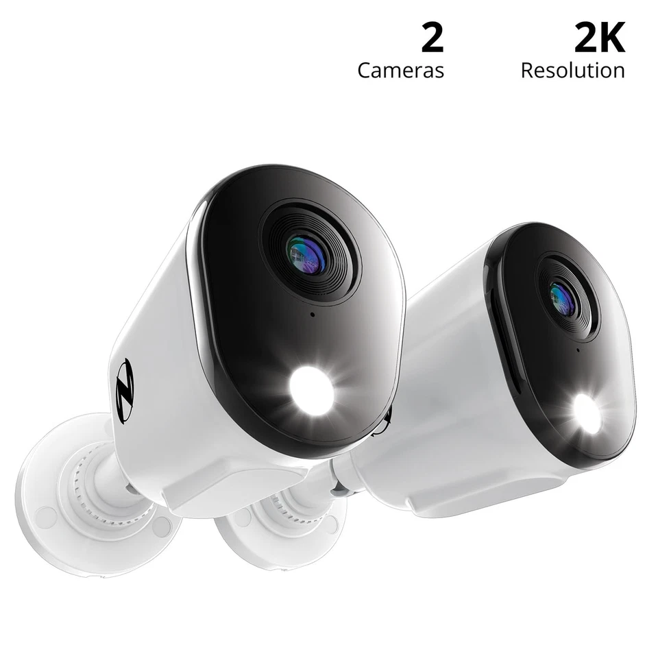 SP Wired 2K Deterrence Add On Cameras with 2-Way Audio - 2 Pack - White - Image 2 of 4