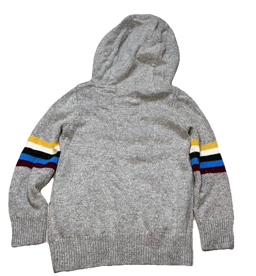 Boys Mini Boden Grey Wool Blend Hoodie Winter Sweater Size 4-5y *flaw - Image 4 of 4