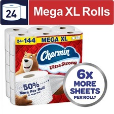 Ultra Strong Toilet Paper 24 Mega Rolls 330 Sheets Per Roll XL Bath Tissue